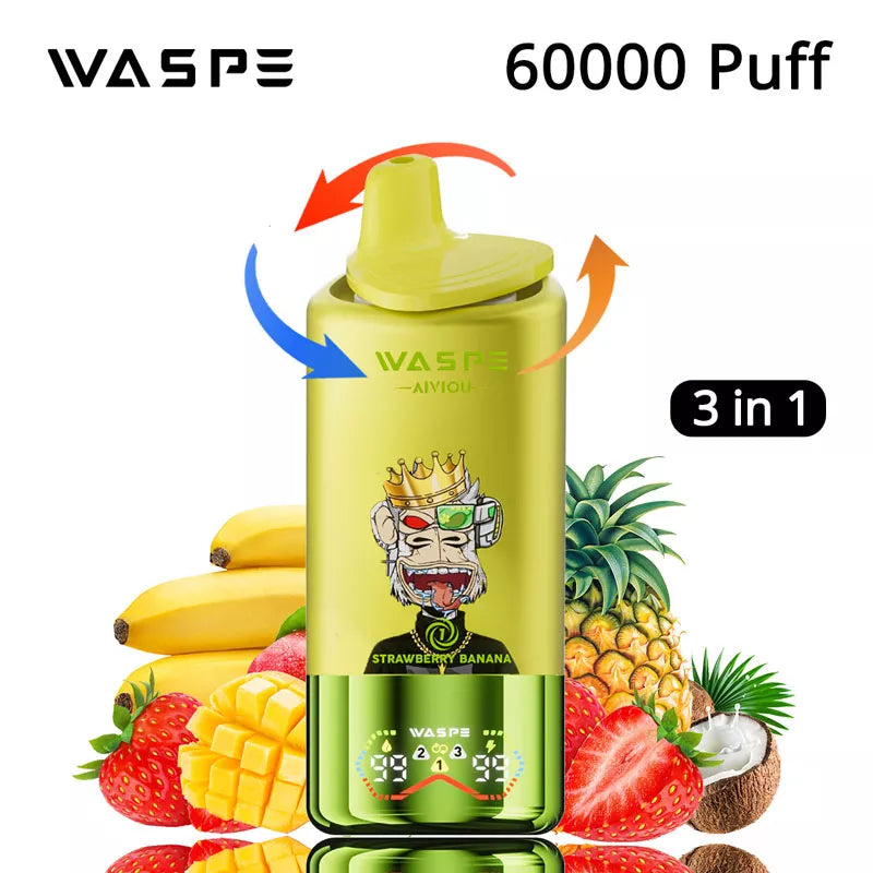 Waspe Aiviou 3 in 1 Triple Flavors 60000 Puffs 12 Flavors 60k Puff Vape Price