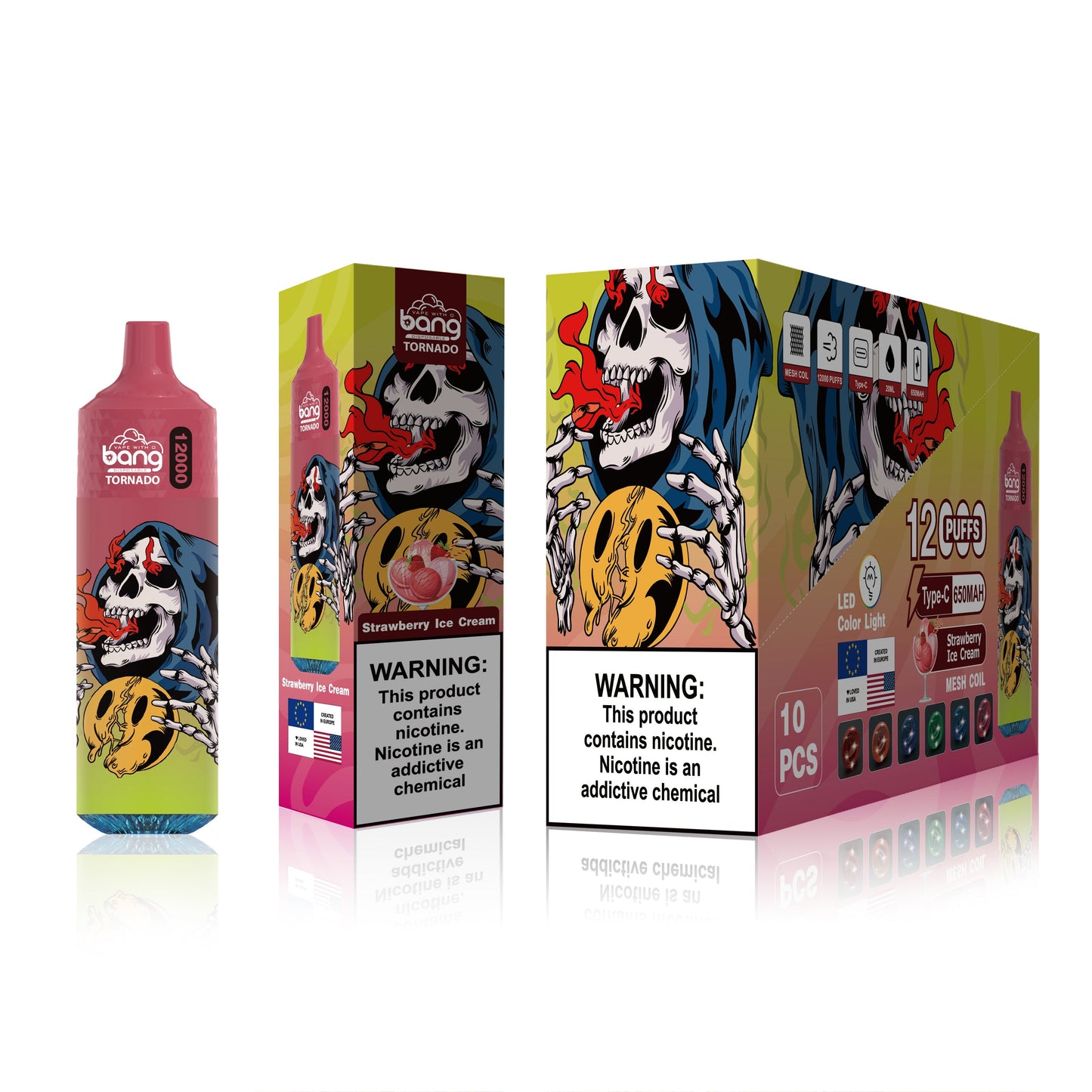 BangKing 12000 Puffs 12K Smart Full Screen Turn Ice 30ML 10ML 850mah Wholesale Disposable Vape Puff 12k Prefilled Pod