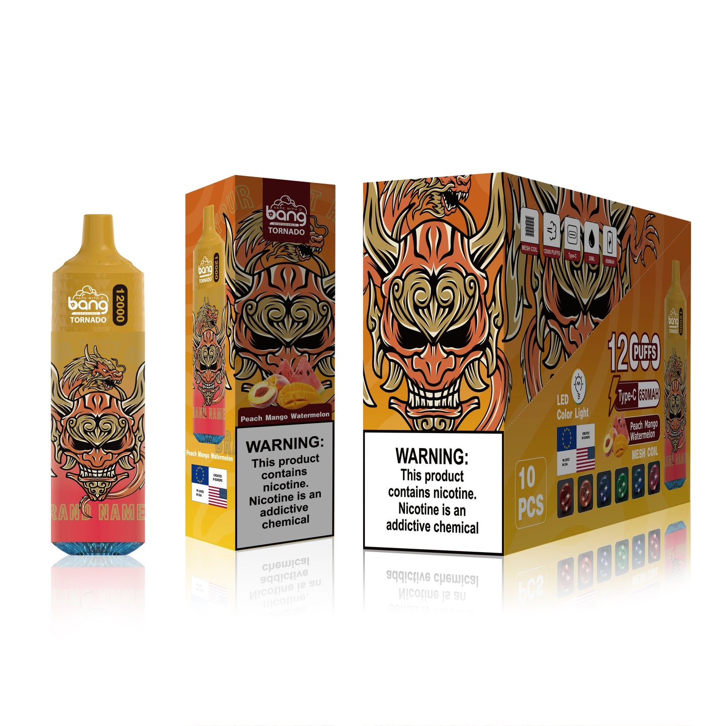 BangKing 12000 Puffs 12K Smart Full Screen Turn Ice 30ML 10ML 850mah Wholesale Disposable Vape Puff 12k Prefilled Pod