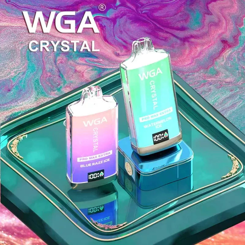WGA Crystal Pro Max 15000 Puffs Vape Disposable E-cig 29 Flavors-500mAh Battery, 25ml E-liquid, Multiple Nicotine 29 Flavors