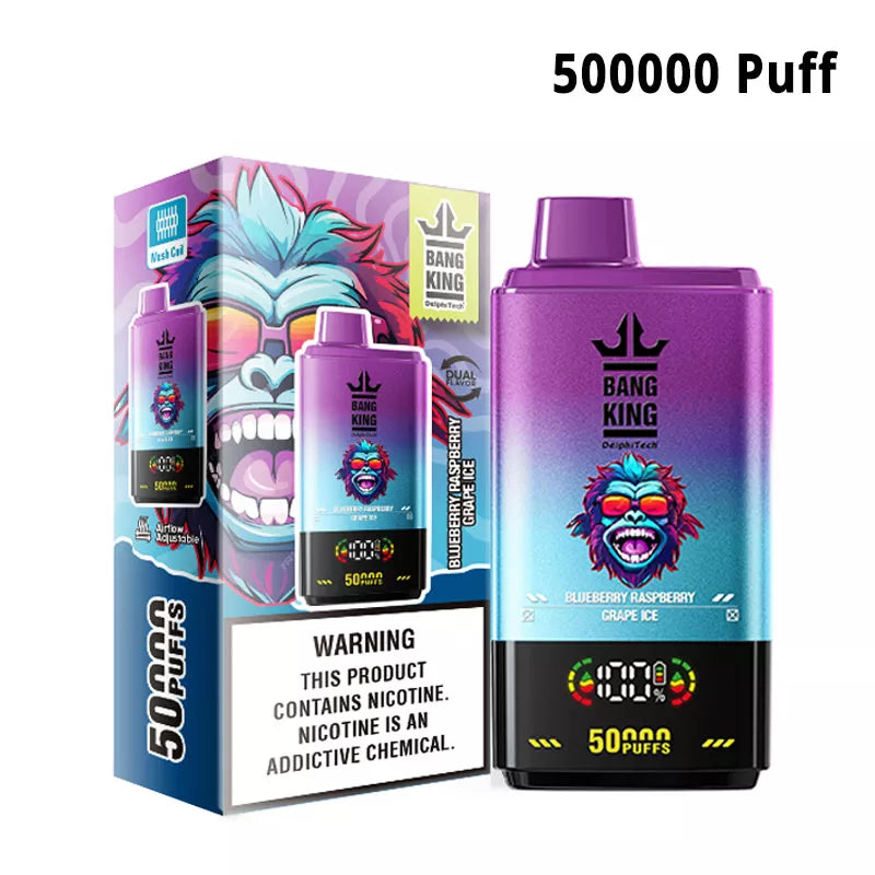 Bang King 50000 Puff 50K Dual Flavors Disposable vape -850mAh Battery, 50ml E-liquid, Multiple Nicotine 12 Flavors
