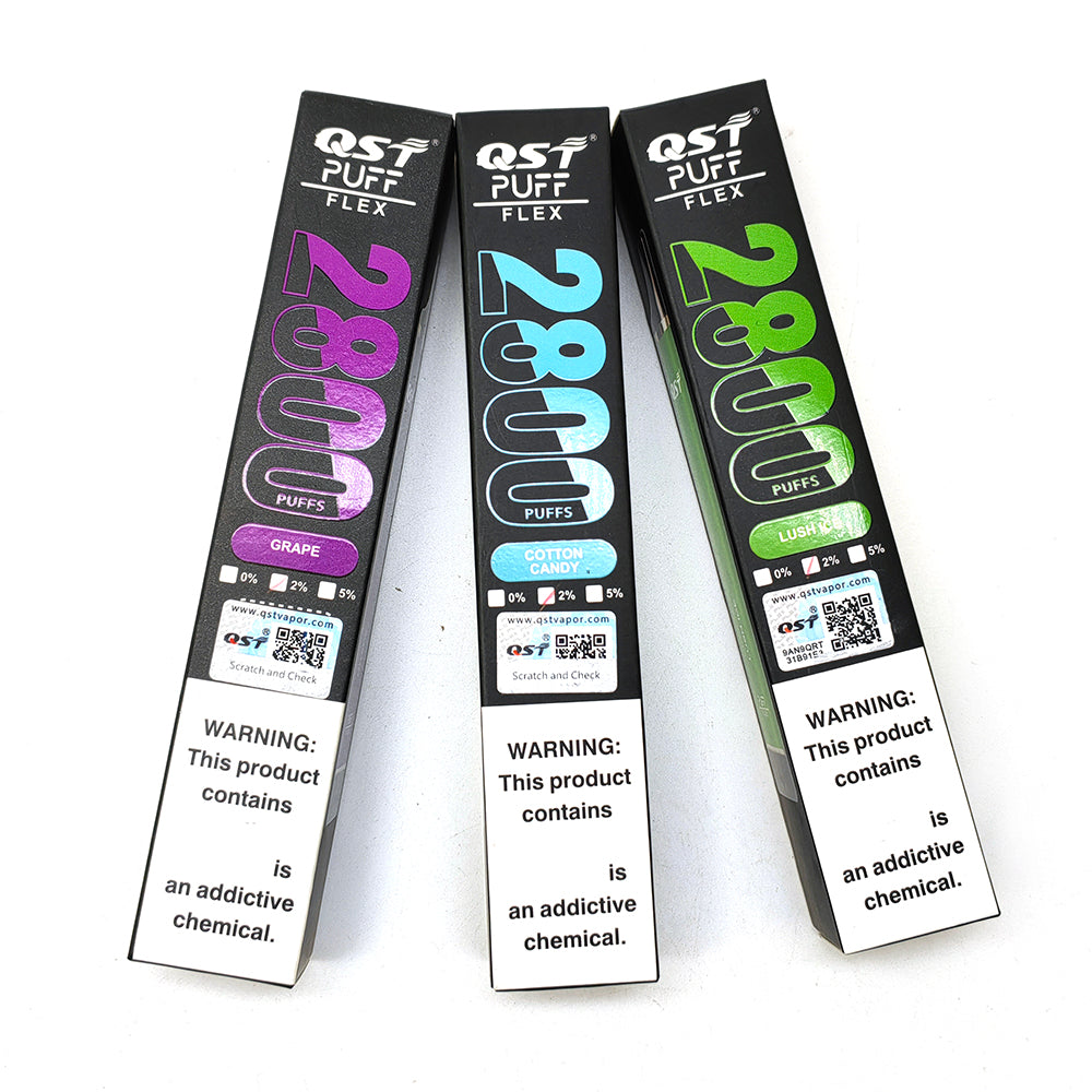 QST Puff Flex 2800 Puffs Vape Disposable Wholesale Electronic Cigarettes 0% 2% 3% 5% 8 ml Pod 850mah Battery Pen Minimum Order 100pcs
