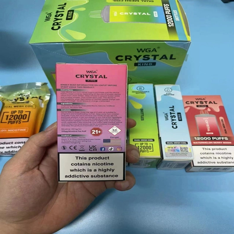 WGA CRYSTAL KING 12000 Puffs Disposable Vape Wholesale-650mAh Battery,Multiple Nicotine 13 Flavors