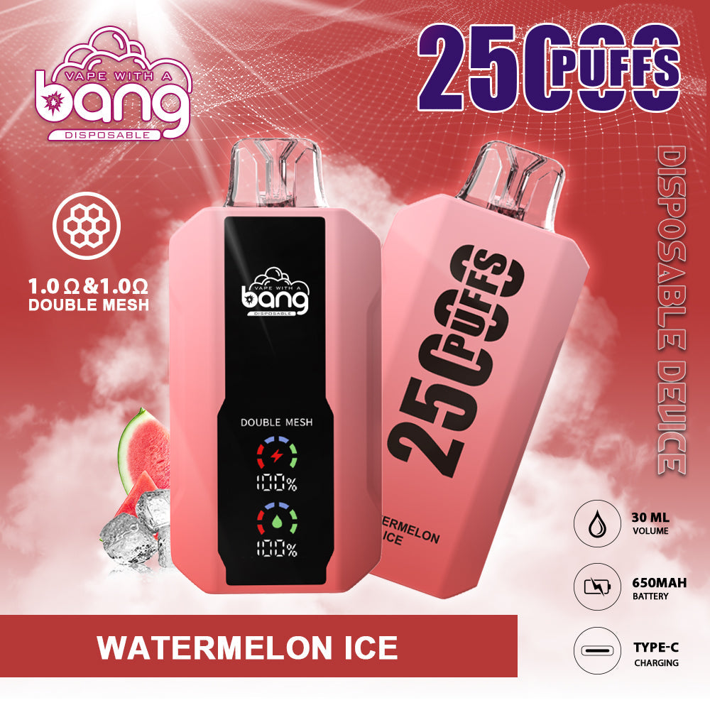 Bang 25000 Puffs Smart Full Screen Turn Ice Wholesale Disposable Vape E Cigarette Puff 25k Prefilled Pod