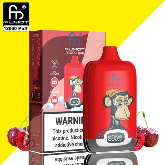 RandM Digital Box 12000 Fumot tornado Puffs Disposable Vape Black ice