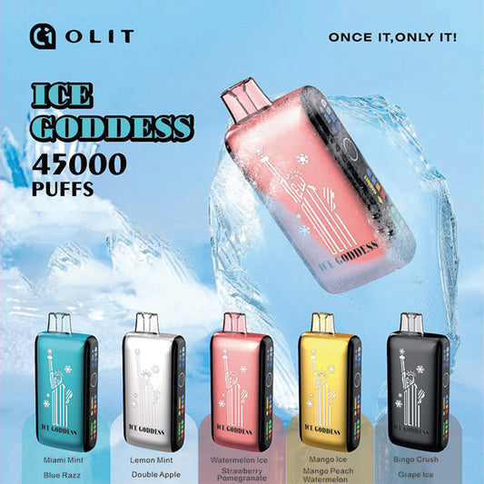 OLIT ICE CODDESS 45000 Puffs Disposable Vape Wholesale-630mAh Battery, 30ml E-liquid, Multiple Nicotine 10 Flavors