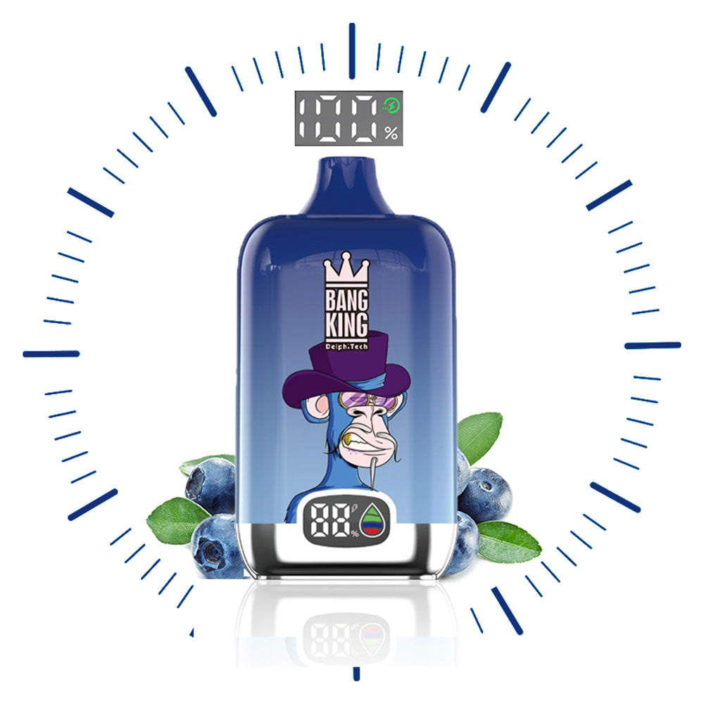 Bang King Original Vape 15000 Puffs Digital -650mAh Battery, 25ml E-liquid, Multiple Nicotine 10 Flavors