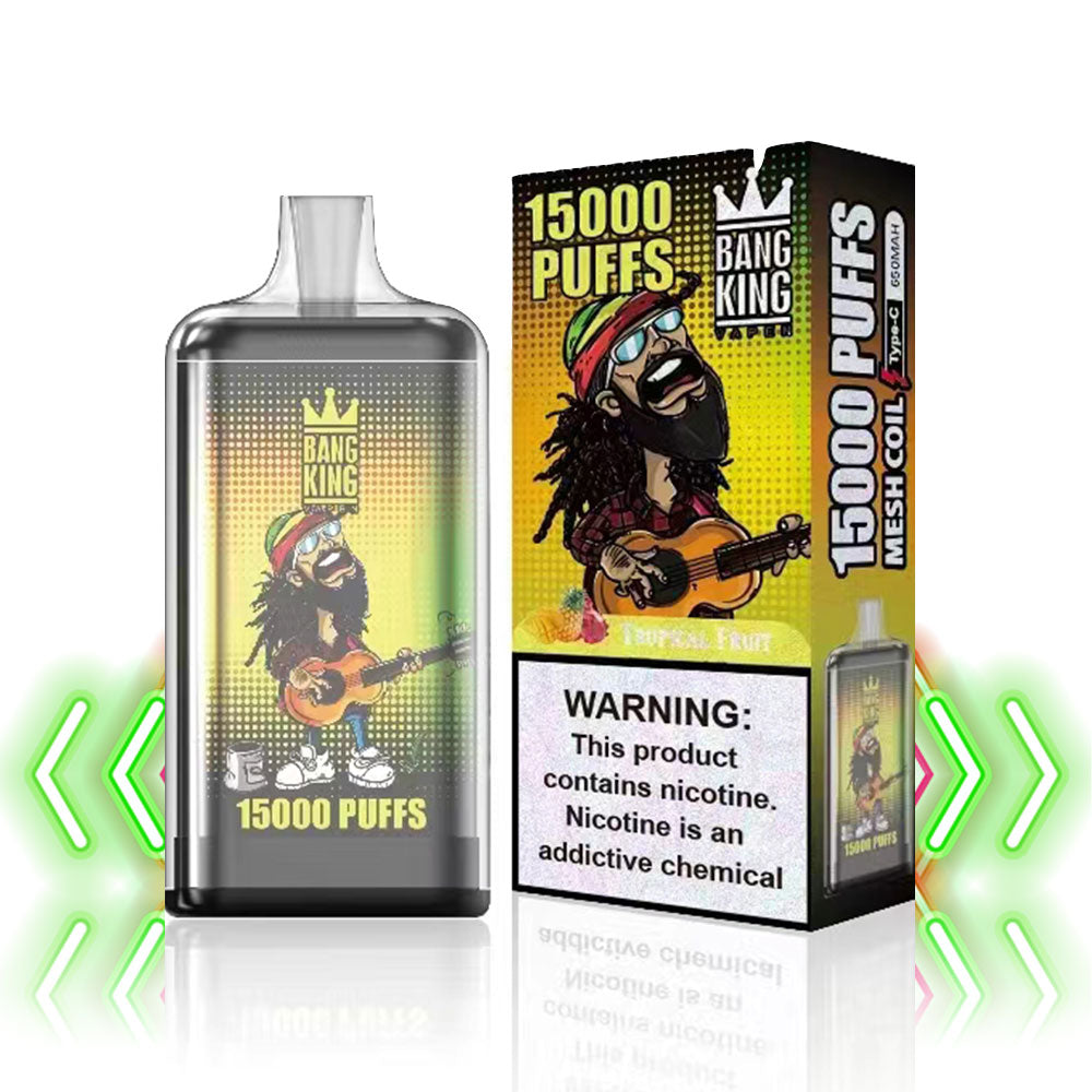 Bang King Original 15k puffs 15000 vape 0% 2% 5%-550mAh Battery, 25ml E-liquid, Multiple Nicotine 20 Flavors