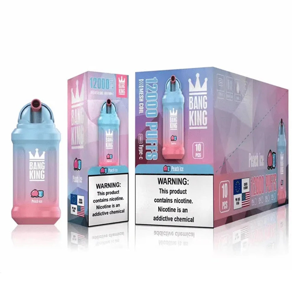 Bang King 12000 puffs disposable rechargeable vape in stock-650mAh Battery, 23ml E-liquid, Multiple Nicotine 19 Flavors