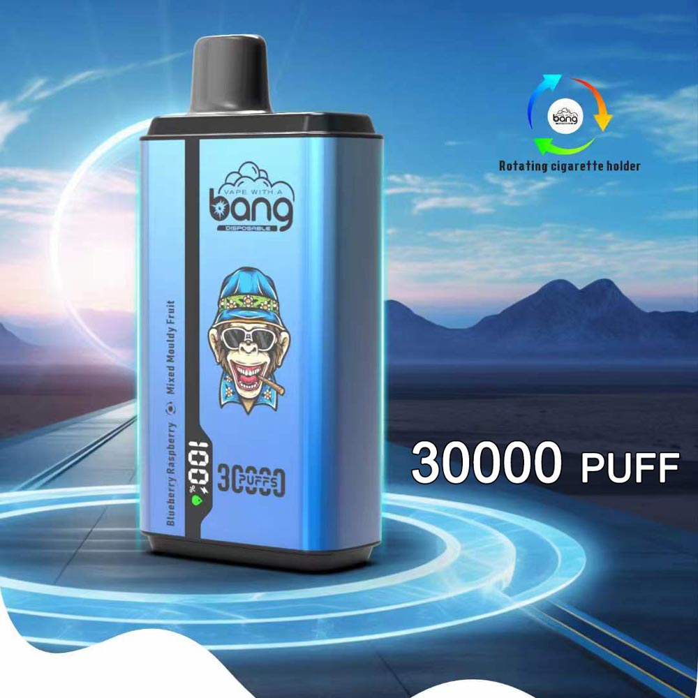 Bang 30000 puffs vape double flavor pods digital puff Rotating cigarette holder -550mAh Battery, 36ml E-liquid, Multiple Nicotine 12 Flavors