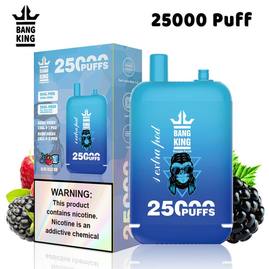 Bang King 25000 Puffs 25 K - 46mL Dual Tank (0% to 5% Nicotine) 650mAh Battery 12 Flavors