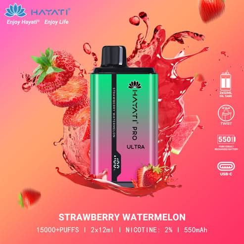 Hayati Pro Ultra 15000 Puffs Disposable Vape 2% Nicotine 850mAh Rechargeable Battery 45 Flavors