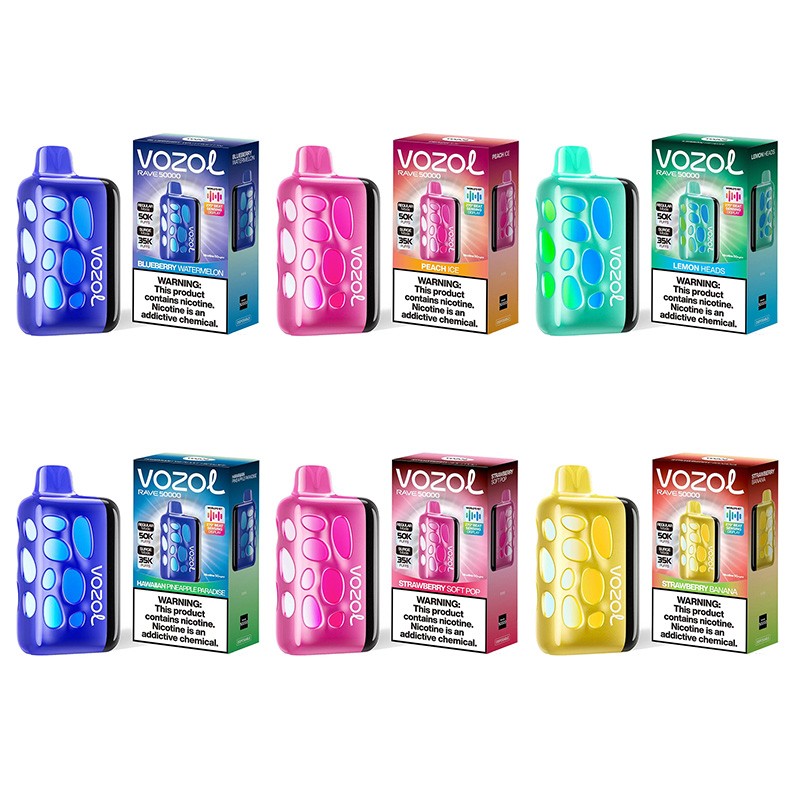 VOZOL Rave 50000 Puffs– Beat-Sensing Disposable Vape |5%Nicotine Strength 1000mAh Battery 15 Flavors