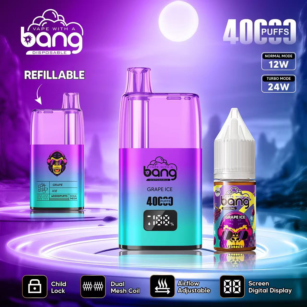 Bang 40000 Puffs Disposable Vape - 10ml E-Liquid, 650mAh Battery
