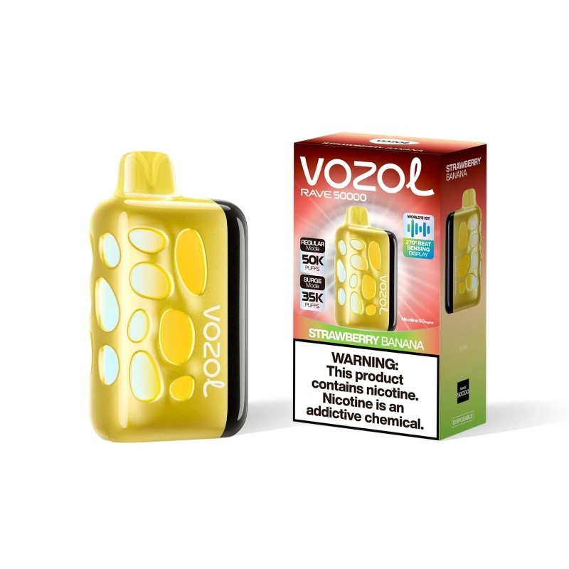 VOZOL Rave 50000 Puffs– Beat-Sensing Disposable Vape |5%Nicotine Strength 1000mAh Battery 15 Flavors