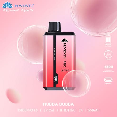 Hayati Pro Ultra 15000 Puffs Disposable Vape 2% Nicotine 850mAh Rechargeable Battery 45 Flavors
