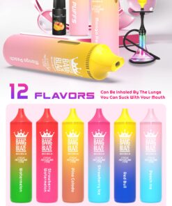 Bang Blaze 40000 Puffs Disposable Vape(0% to 5% Nicotine) - 40ml E-Liquid, 1000mAh Battery 12 Flavors