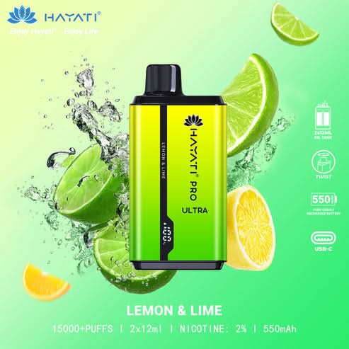 Hayati Pro Ultra 15000 Puffs Disposable Vape 2% Nicotine 850mAh Rechargeable Battery 45 Flavors