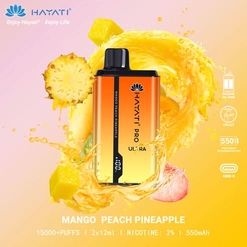 Hayati Pro Ultra 15000 Puffs Disposable Vape 2% Nicotine 850mAh Rechargeable Battery 45 Flavors