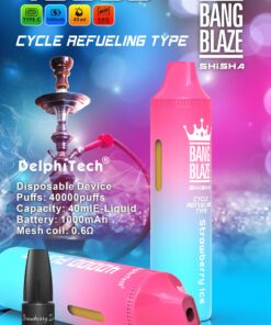 Bang Blaze 40000 Puffs Disposable Vape(0% to 5% Nicotine) - 40ml E-Liquid, 1000mAh Battery 12 Flavors