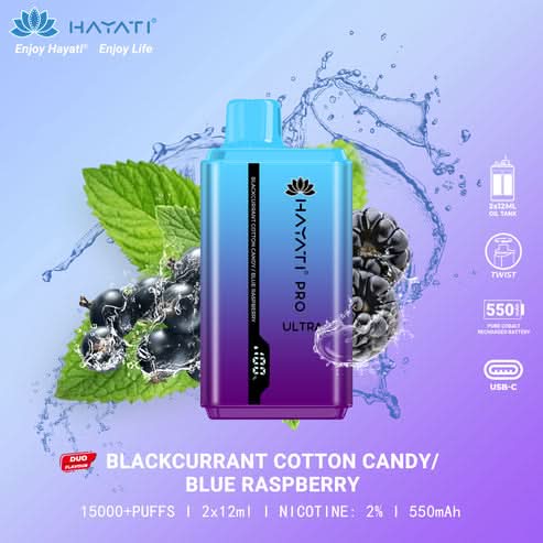 Hayati Pro Ultra 15000 Puffs Disposable Vape 2% Nicotine 850mAh Rechargeable Battery 45 Flavors