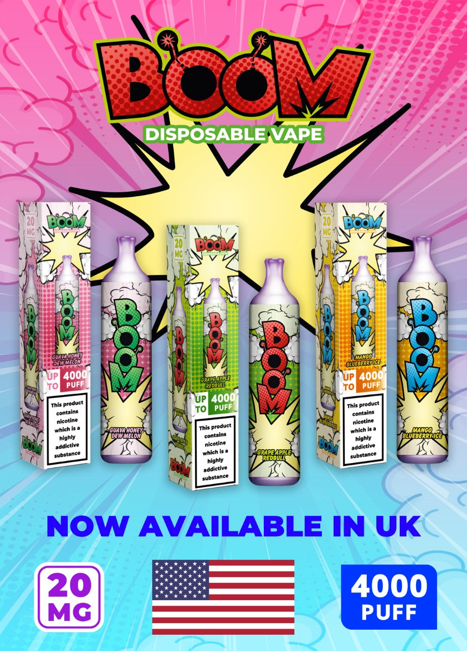 Boom Disposable Vape2 ml 20 mg Up to 4000 Puffs Non rechargeable