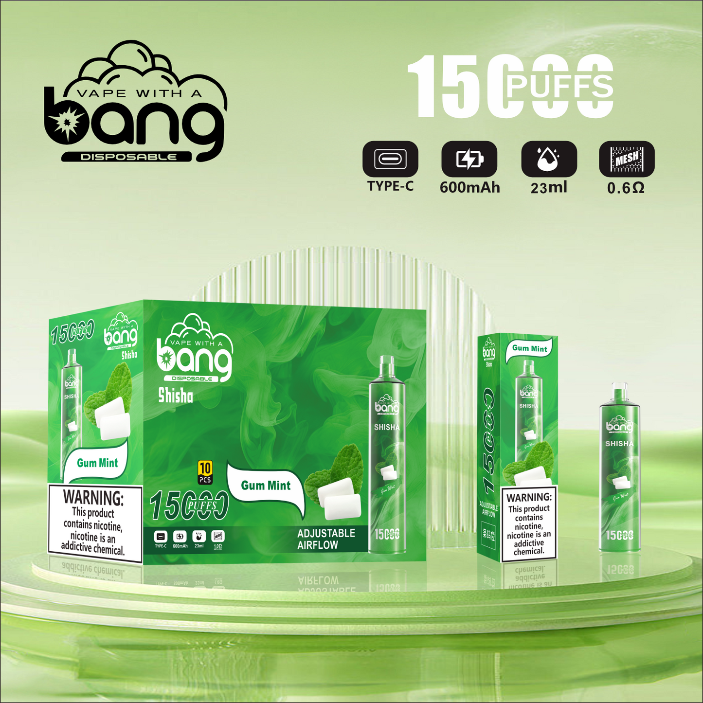 Bang King 15000 Puffs Vape 15K Disposable Vape Pen E Cigarette Prefilled 30ml 850mAh