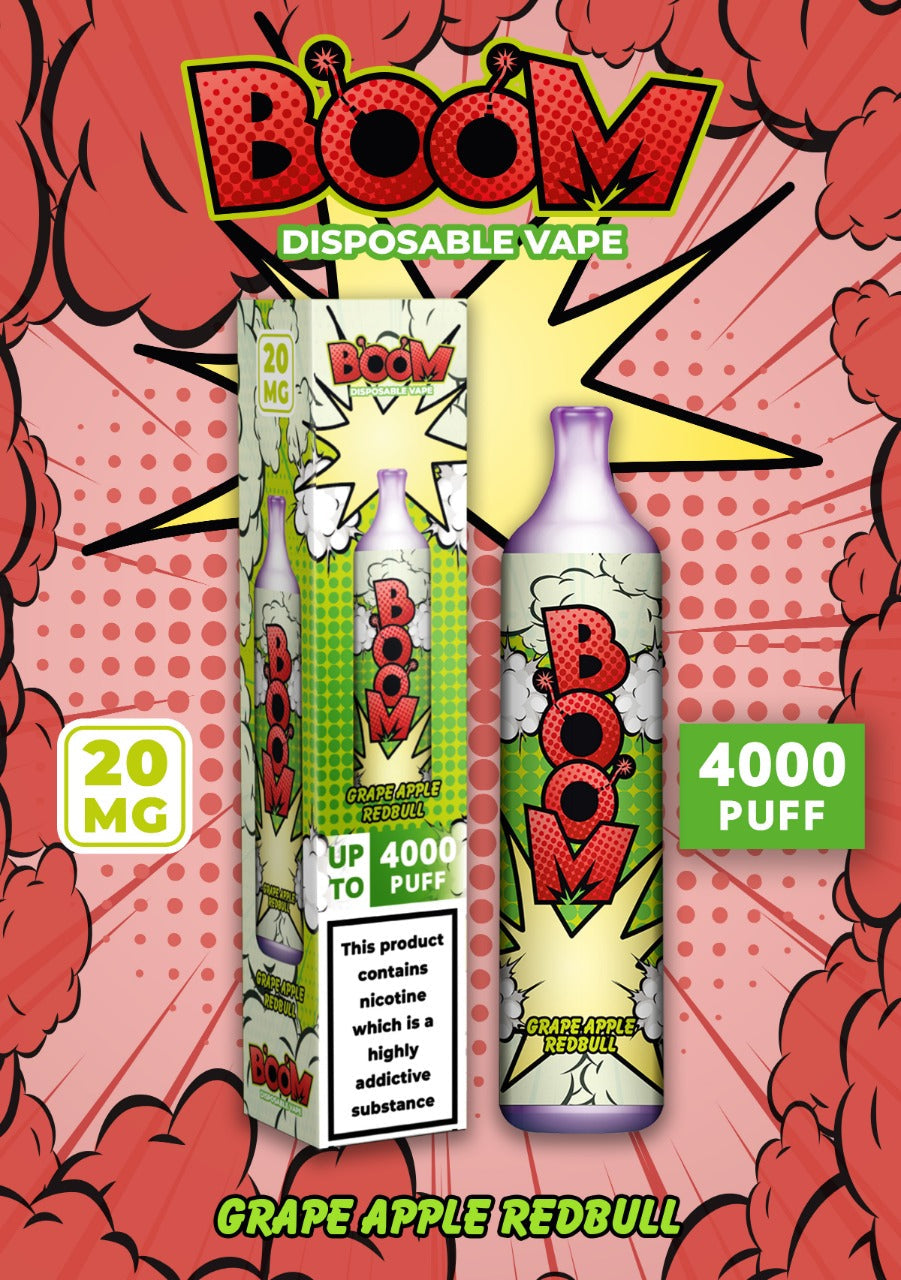 Boom Disposable Vape2 ml 20 mg Up to 4000 Puffs Non rechargeable