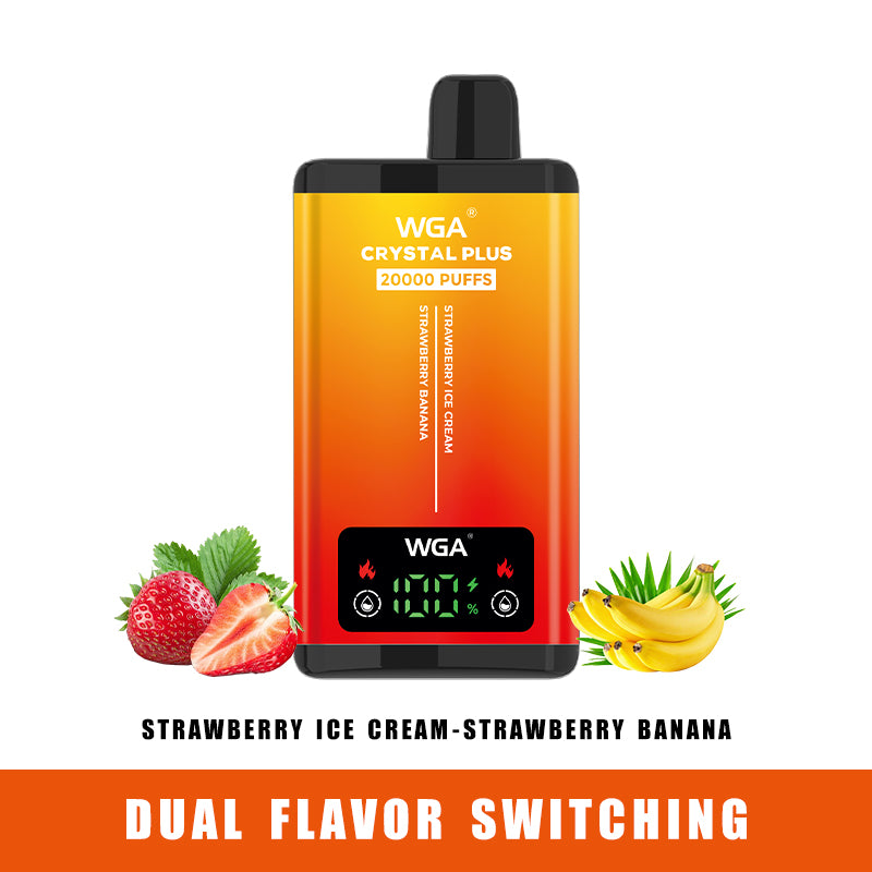 WGA vape STRAWBERRY ICE CREAM/STRAWBERRY BANANA Pro Max Extra 20000 Puffs Disposable Vape