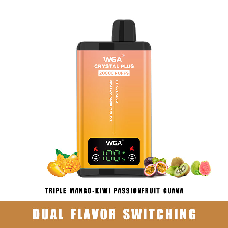 WGA vape TRIPLE MANGO/KIWI PASSION FRUIT GUAVA Pro Max Extra 20000 Puffs Disposable Vape