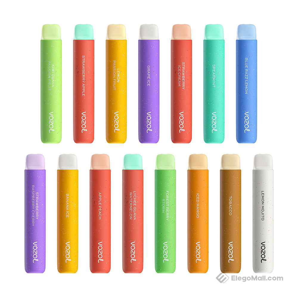 Vozol Star 600 puffs Disposable Vape Kit 20mg Nicotine 550mAh battery 15 Flavors