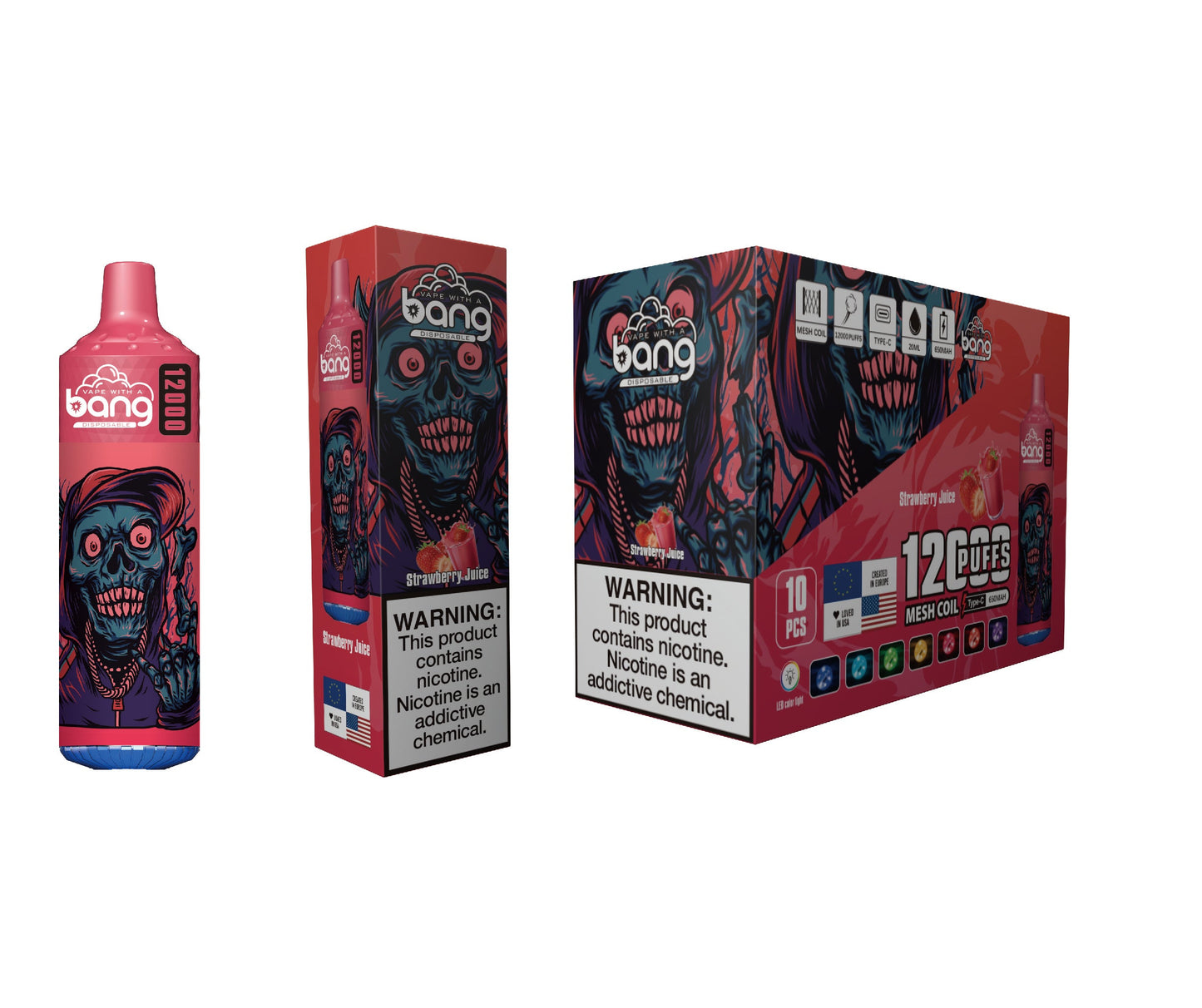 Bang King 12000 Puffs Disposable 650mAh 20ml Vape E Cigarettes Puff 12k Prefilled Pod