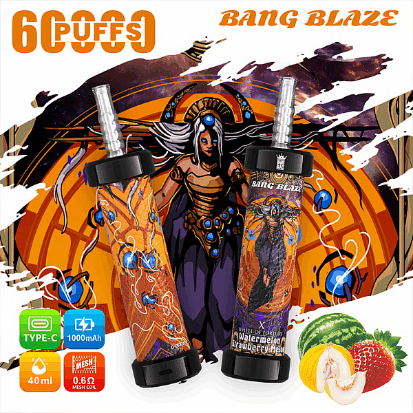 BANG BLAZE 60000 Puffs Disposable Vape Wholesale-1000mAh Battery,40ml E-liquid,Multiple Nicotine 10 Flavors