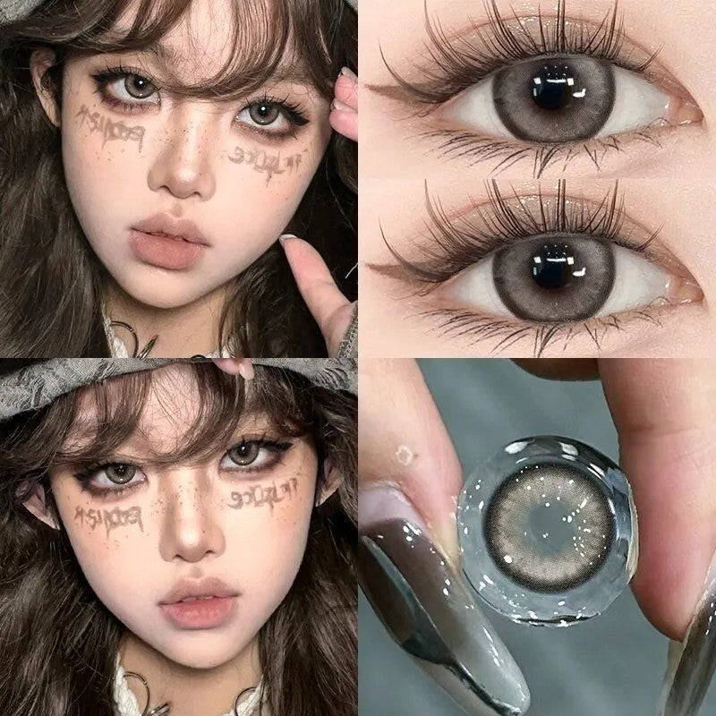 Natural beauty Fantasy Dream Fairy green high light beauty contact lens 14.5 large diameter contact lens small diameter with degree genuine (1)