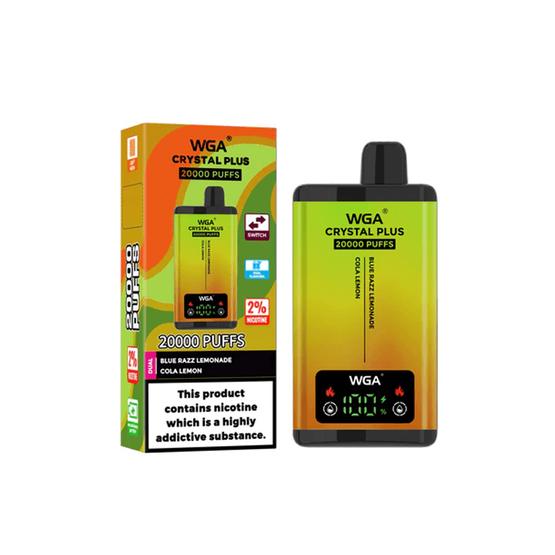 WGA Crystal PLUS SMART double flavor 20000 puff Disposable Vape Wholesale-650mAh Battery, 25ml E-liquid, Multiple Nicotine 15 Flavors