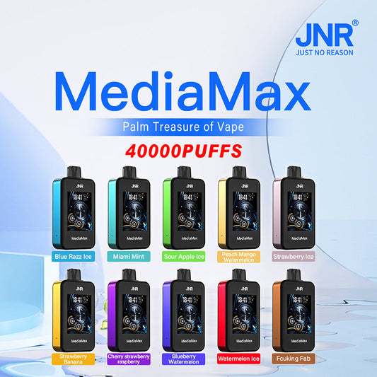 JNR MediaMax 40000 Puffs Disposable Vape Wholesale 5% nicotine 21ml e-liquid 1000 mah Battery 10 flavors