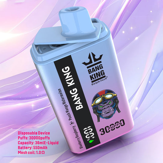 BANG KING 30000Puffs DisposableVape Wholesale-550mAh Battery, 36ml E-liquid, Multiple Nicotine 12 Flavors