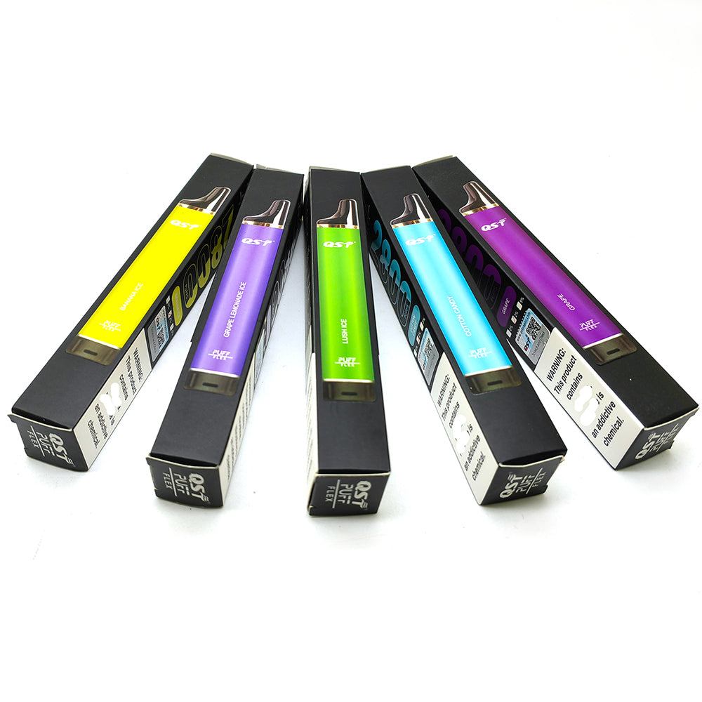 QST Puff Flex 2800 Puffs Vape Disposable Wholesale Electronic Cigarettes 0% 2% 3% 5% 8 ml Pod 850mah Battery Pen Minimum Order 100pcs