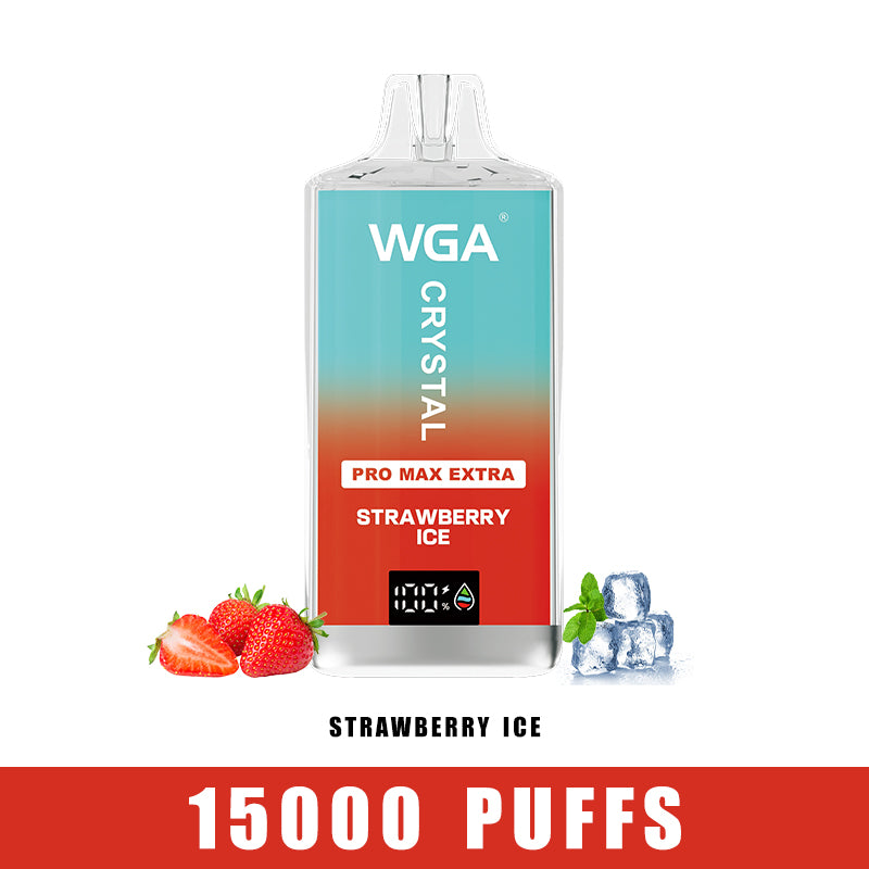 wga vape Crystal STRAWBERRY ICE Pro Max Extra 15000 Puffs Disposable Vape