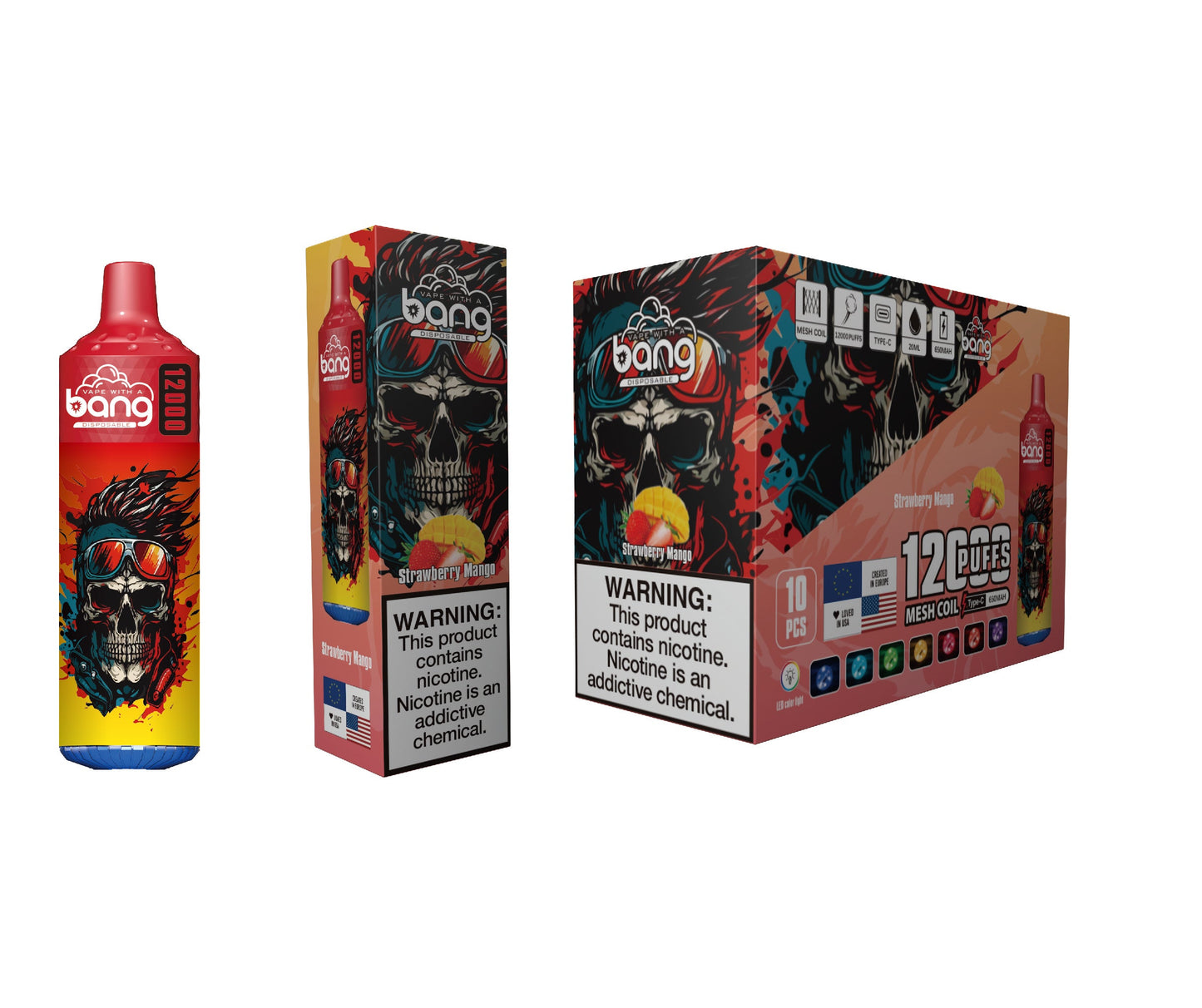 Bang King 12000 Puffs Disposable 650mAh 20ml Vape E Cigarettes Puff 12k Prefilled Pod