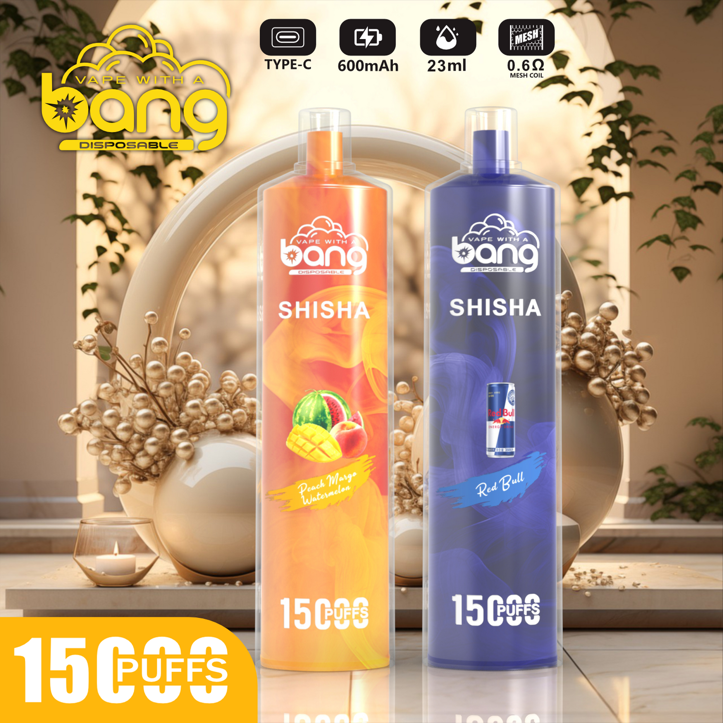Bang King 15000 Puffs Vape 15K Disposable Vape Pen E Cigarette Prefilled 30ml 850mAh