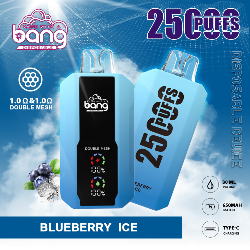 Bang 25000 Puffs Smart Full Screen Turn Ice Wholesale Disposable Vape E Cigarette Puff 25k Prefilled Pod