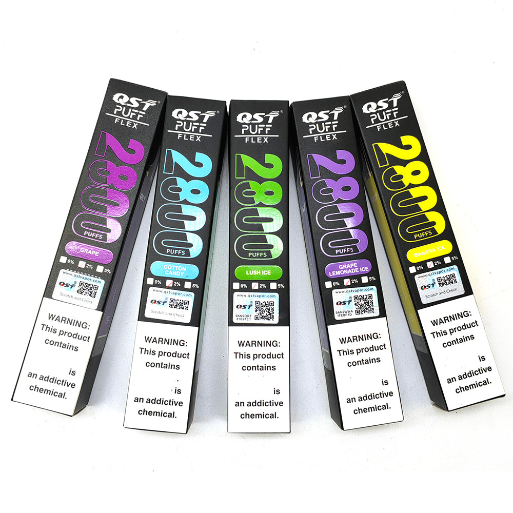 QST Puff Flex 2800 Puffs Vape Disposable Wholesale Electronic Cigarettes 0% 2% 3% 5% 8 ml Pod 850mah Battery Pen Minimum Order 100pcs