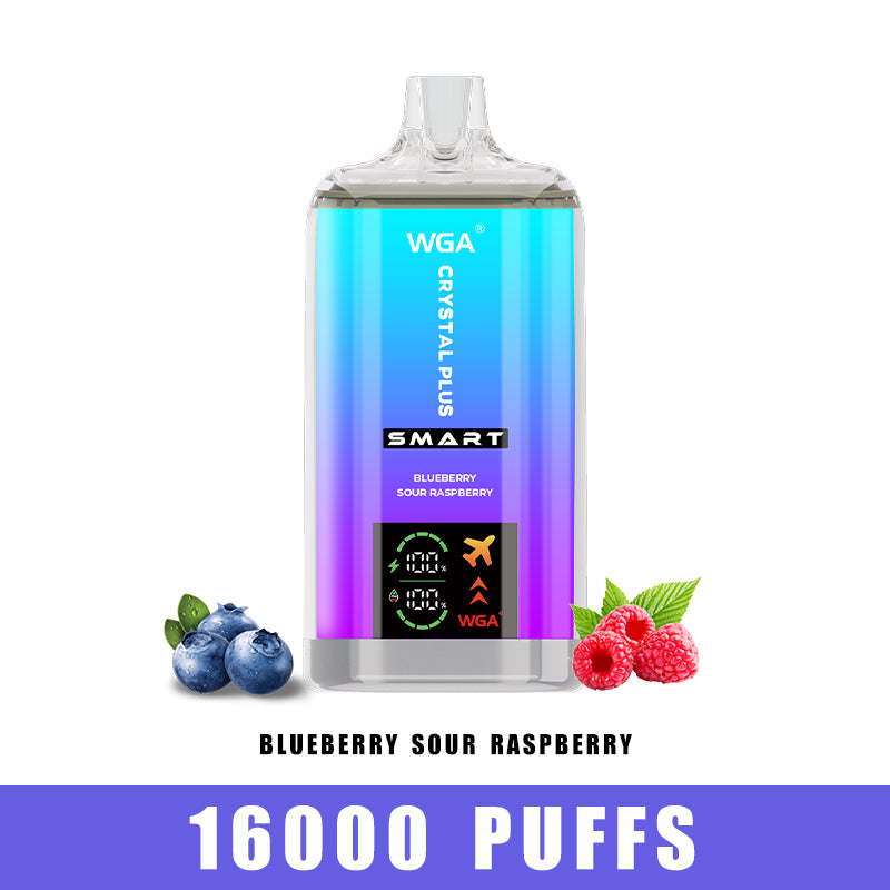 WGA Vape Blueberry Sour Raspberry Crystal Pro Max Extra 16000 Puff Disposable Vape