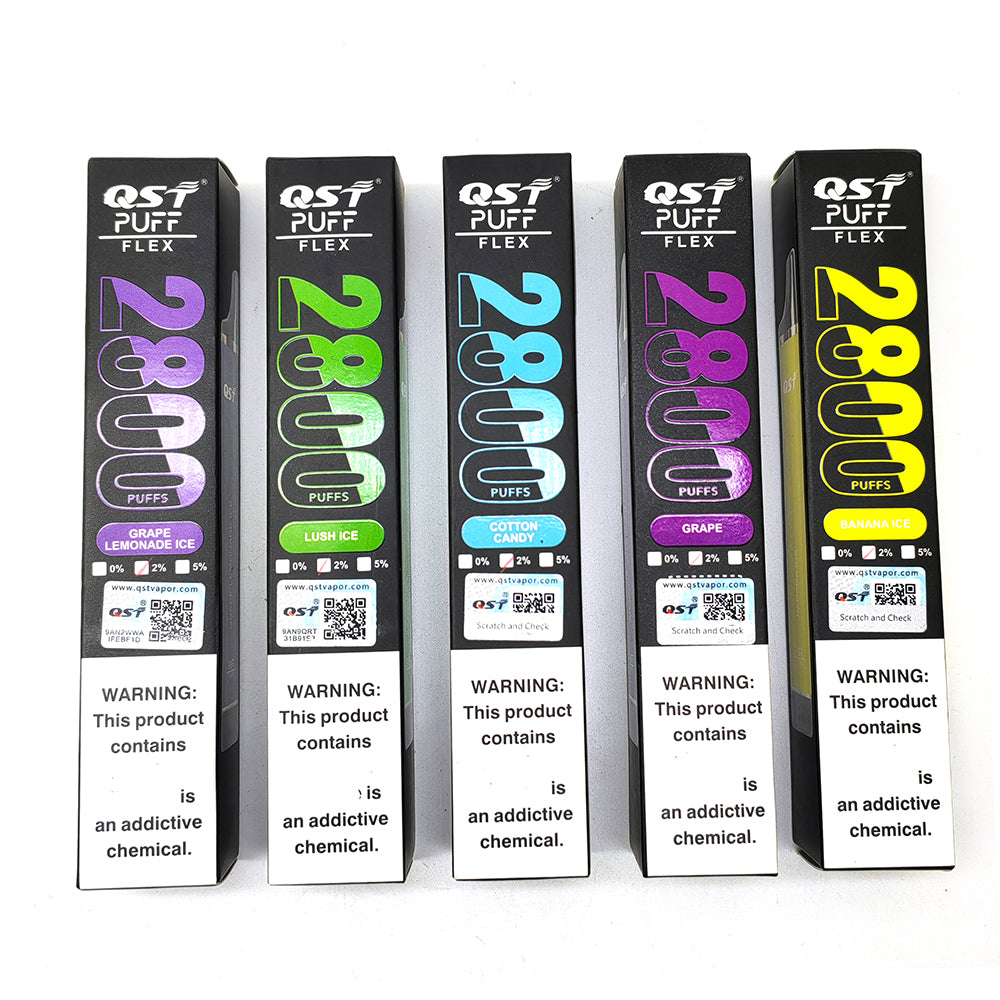 QST Puff Flex 2800 Puffs Vape Disposable Wholesale Electronic Cigarettes 0% 2% 3% 5% 8 ml Pod 850mah Battery Pen Minimum Order 100pcs