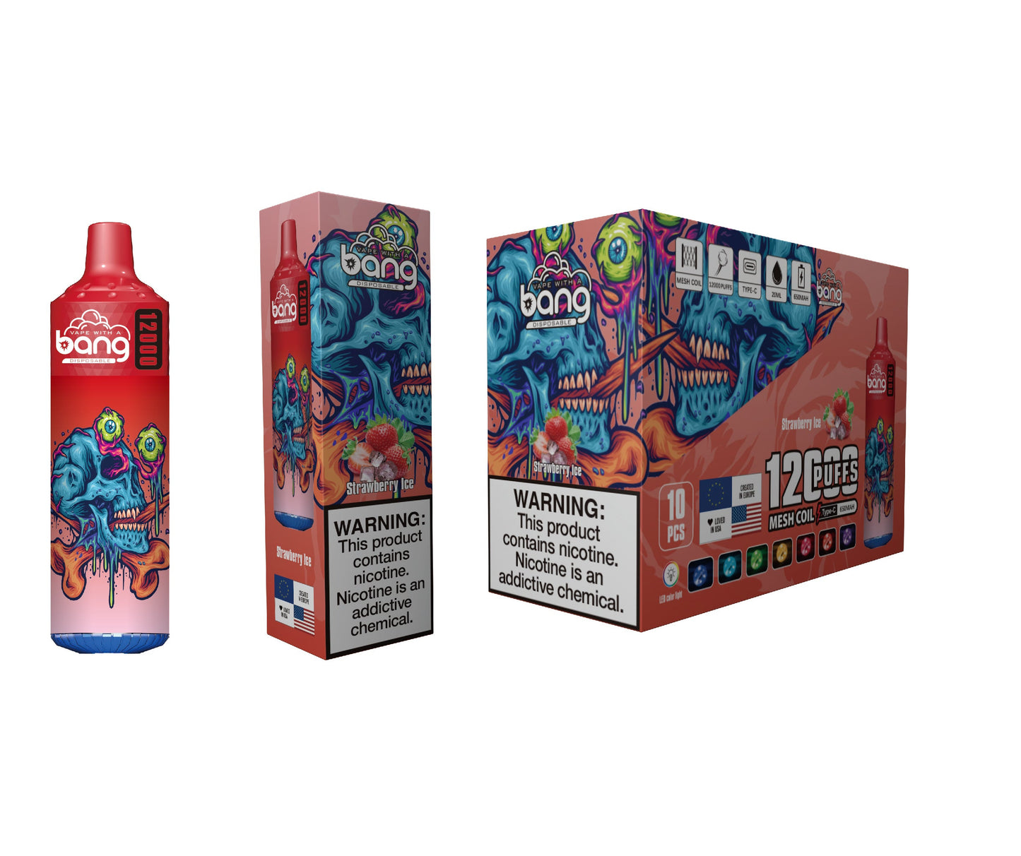 Bang King 12000 Puffs Disposable 650mAh 20ml Vape E Cigarettes Puff 12k Prefilled Pod