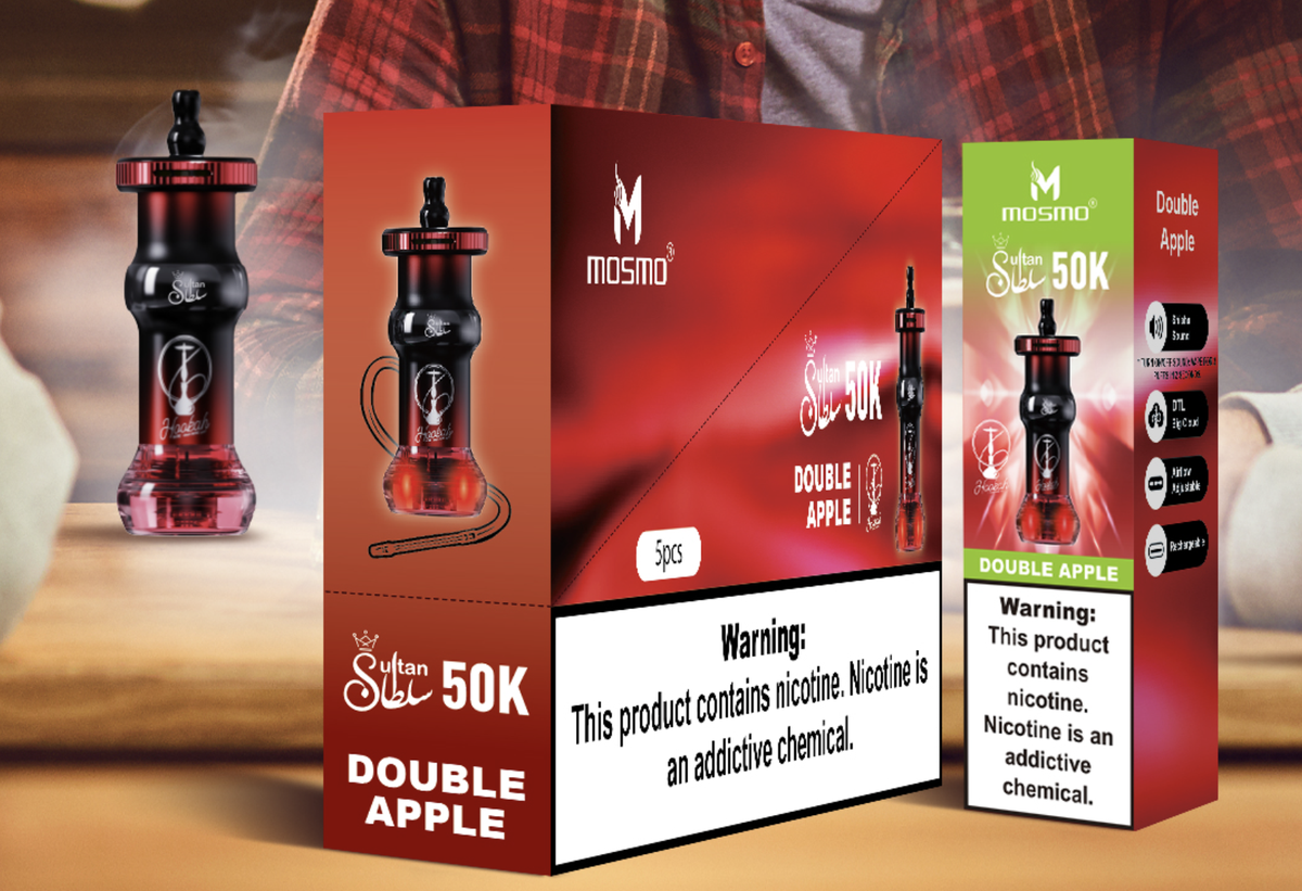 MOSMO Sultan 50000 Puffs Hookah Shape Disposable Vape Wholesale-800mAh Battery,Multiple Nicotine15 Flavors
