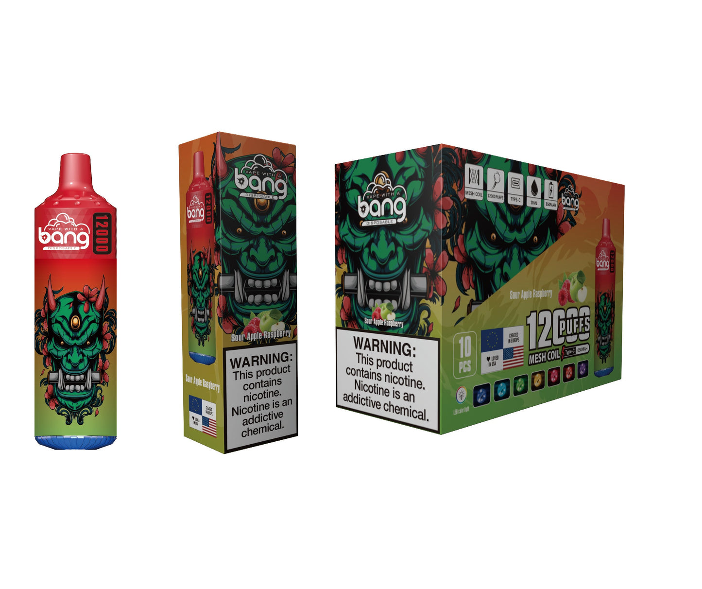 Bang King 12000 Puffs Disposable 650mAh 20ml Vape E Cigarettes Puff 12k Prefilled Pod