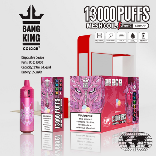 BANG KING 13000 Puffs Disposable Vape Wholesale-650mAh Battery, 23ml E-liquid, Multiple Nicotine 16 Flavors