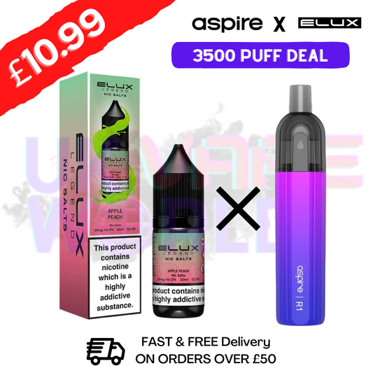 Apple Peach ELUX LEGEND Salt 3500puff x Aspire Disposble Kit